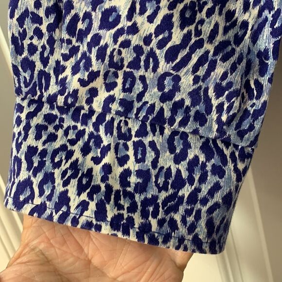 Joan Rivers size large jacket/fitted top blue & white animal print - Picture 5 of 10